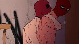 انتقل Deadpool وSpiderman من إعطاء بعضهما البعض وظيفة يدوية إلى ممارسة الجنس مع بعضهما البعض. شاهد كيف يمارس الجنس مع Deadpool وSpiderman لأول مرة.